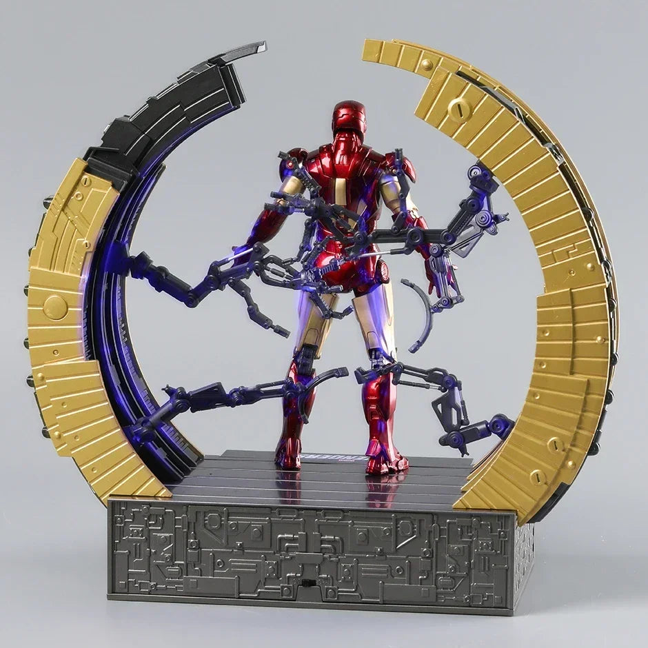 ZD Toys Iron Man MK6 With Suit-up Gantry MK4 With Suit-up Gantry Action Figure Iron Patriot Adult Collection Figure Gift
