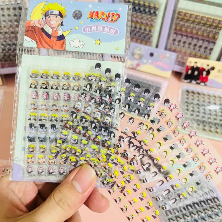 "Naruto Mini Nose Sticker - Hinata Kamakiri Sasuke Naruto Anime Souvenirs Nail Waterproof Decal"