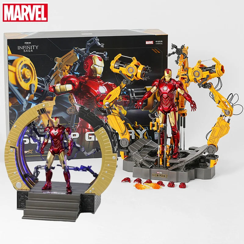 ZD Toys Iron Man MK6 With Suit-up Gantry MK4 With Suit-up Gantry Action Figure Iron Patriot Adult Collection Figure Gift