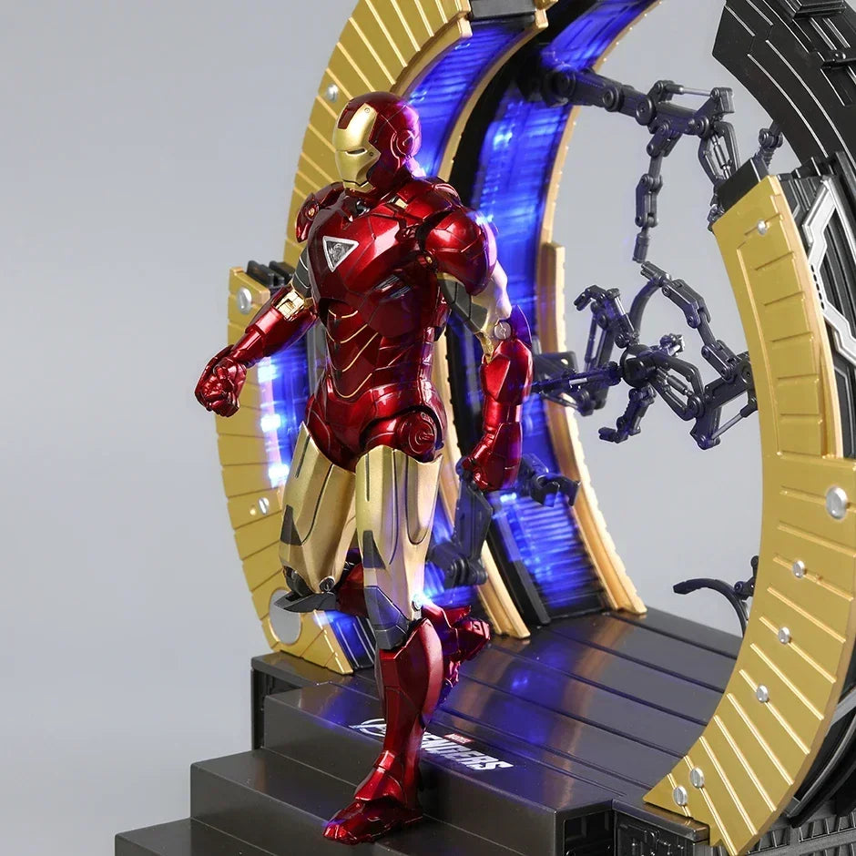 ZD Toys Iron Man MK6 With Suit-up Gantry MK4 With Suit-up Gantry Action Figure Iron Patriot Adult Collection Figure Gift