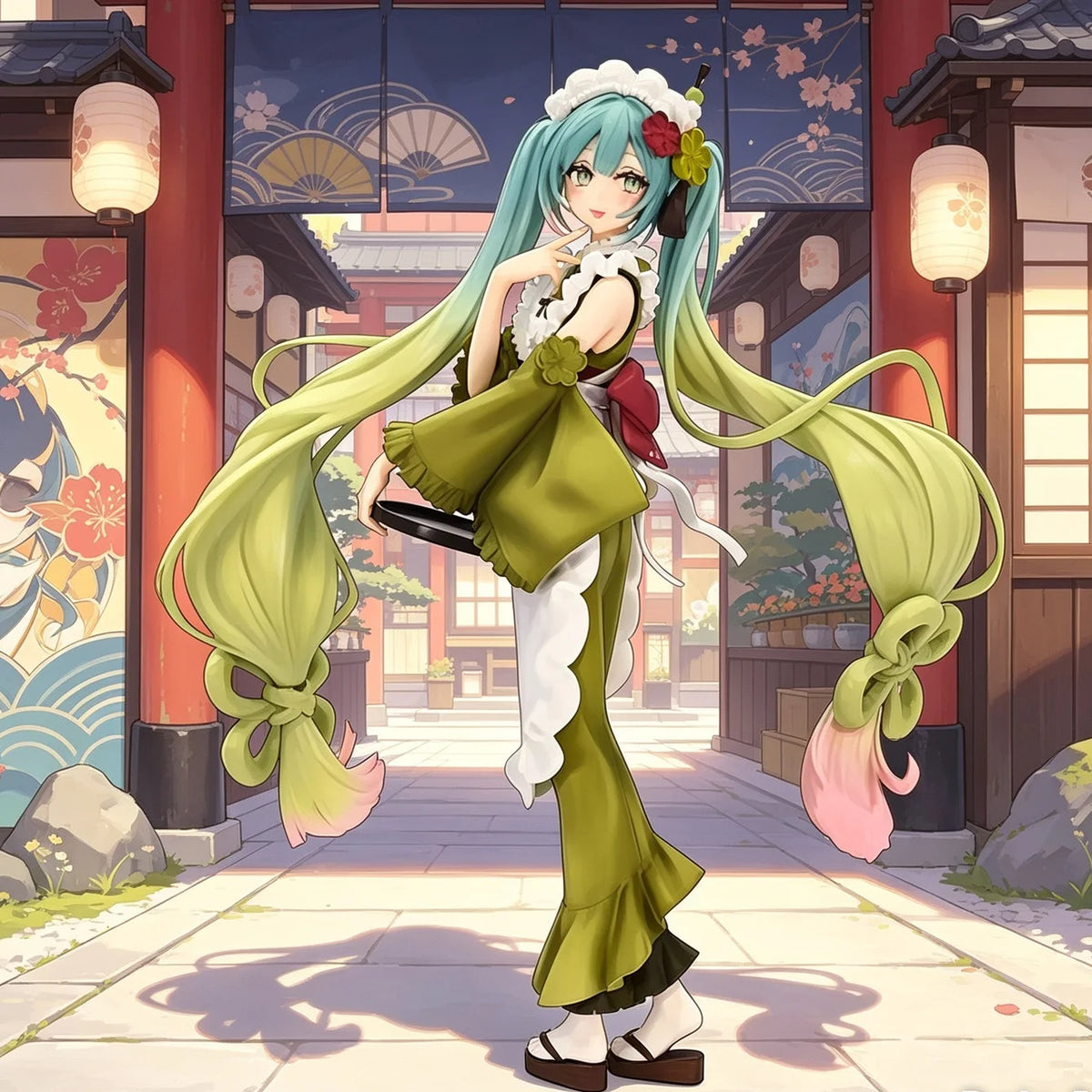 Hatsune Miku Matcha Parfait Collectible Figure – Sweet Maid Design, Premium PVC Material, Desktop Display & Fan Merchandise
