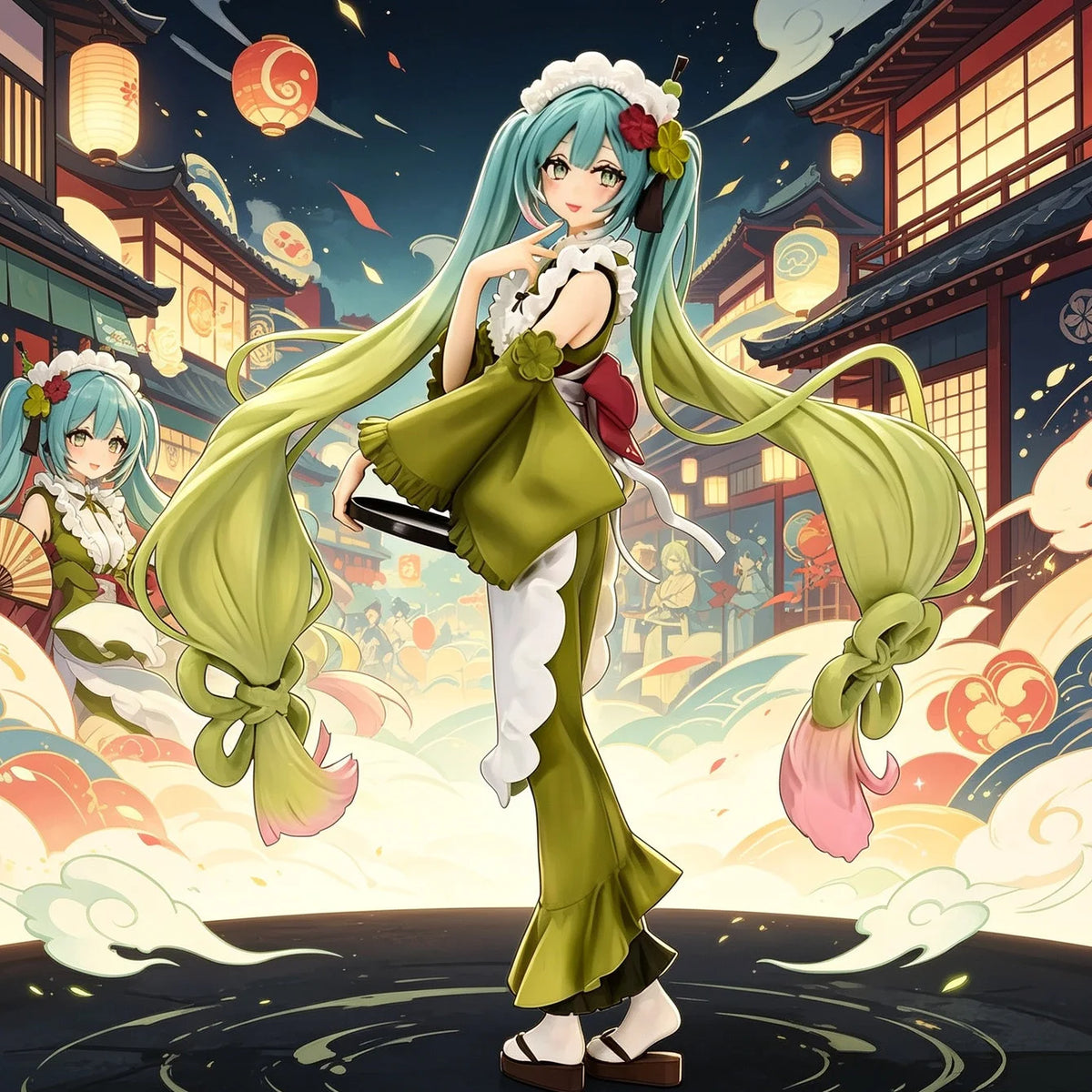 Hatsune Miku Matcha Parfait Collectible Figure – Sweet Maid Design, Premium PVC Material, Desktop Display & Fan Merchandise