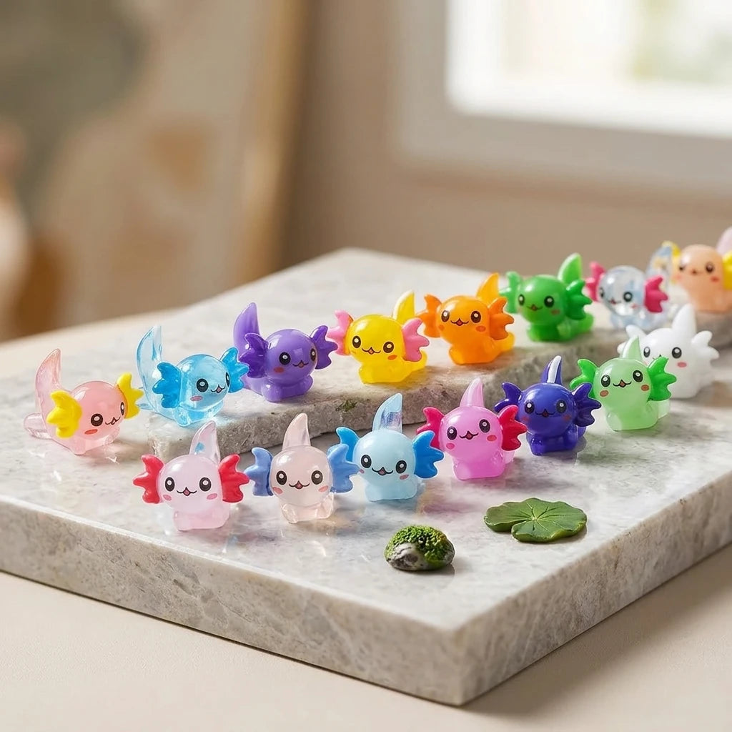 10Pcs Miniature Salamander Figurines Tiny Animal Ornaments for Fairy Garden Plant Pot Fish Tank Decor Mini Landscape Accessories