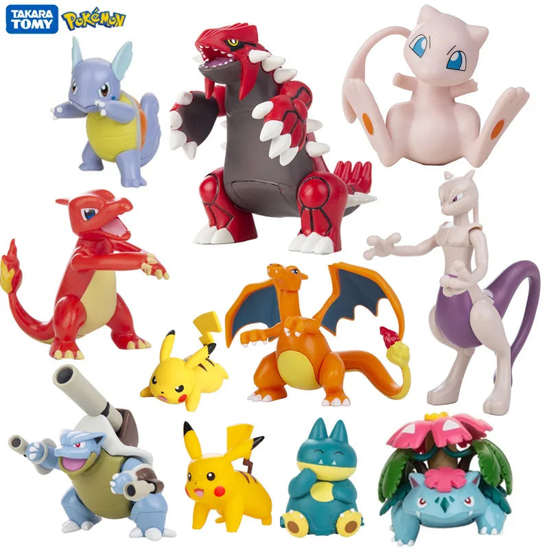 New 4-13Cm Pokemon Cartoons Movie Anime Figure Pikachu Bulbasaur Charmander Cosplay Collection Pet Action Model Toy Gift