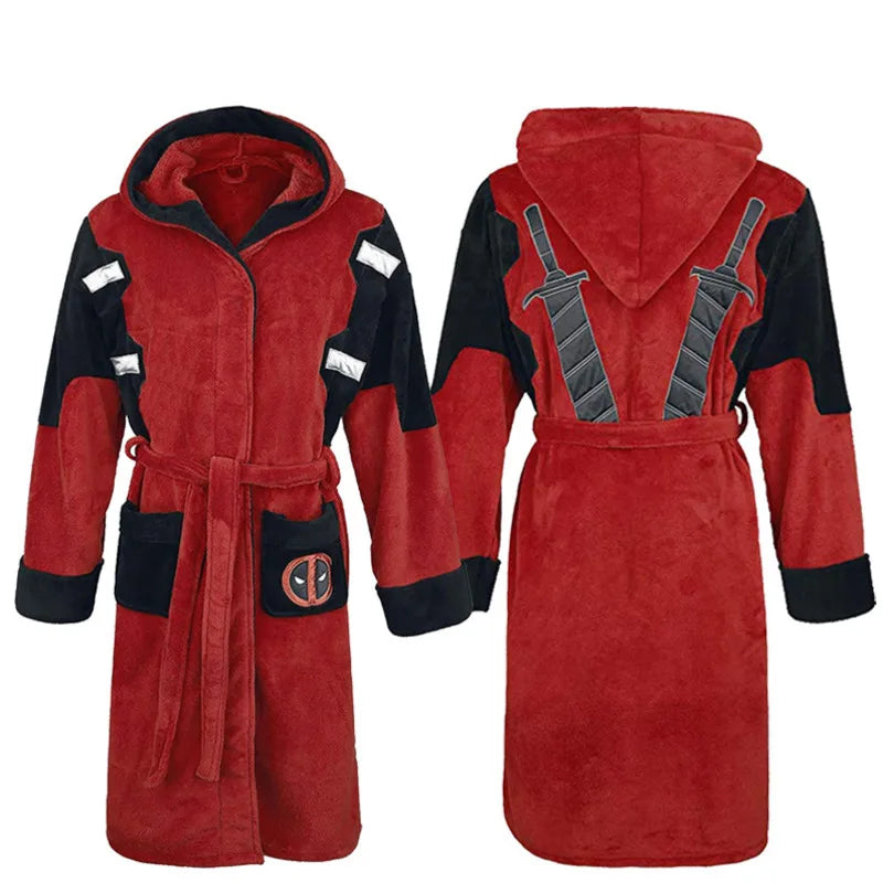 Movie Hero Bathrobe Adult Unisex Winter Warm Flannel Hooded Pajamas Halloween Cosplay Costume Sleepwear Robe