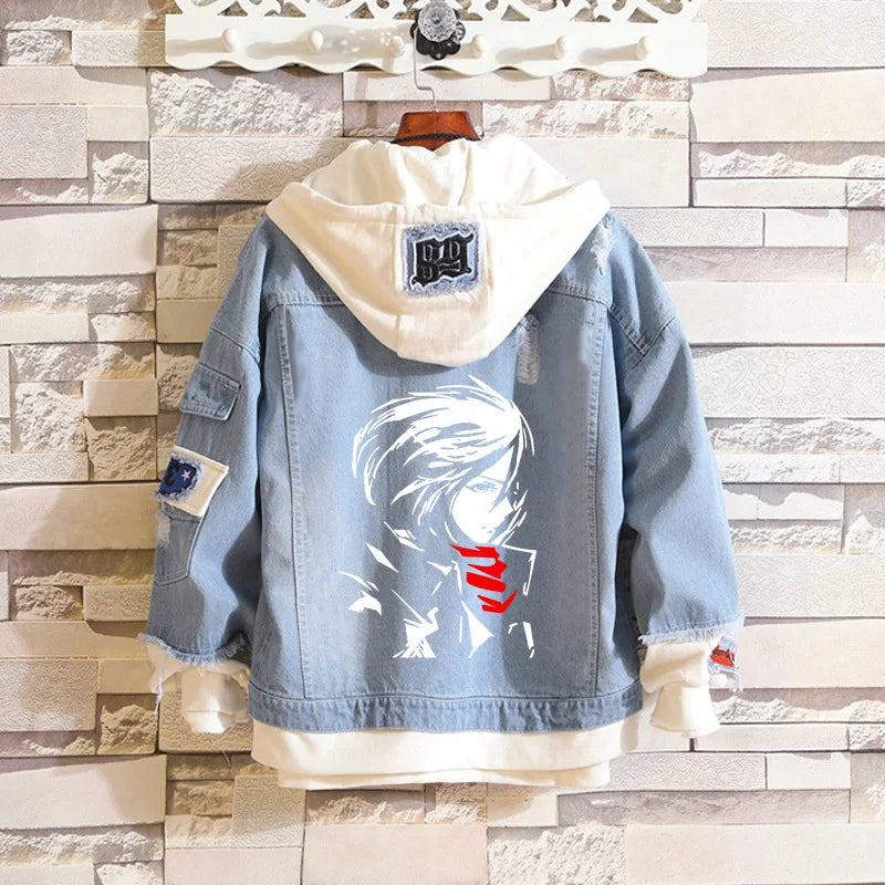 Costume Levi Ackerman Mikasa Cosplay Hoodie Scout Regiment Denim Jacket Scout Legion Hooded Coats Halloween Carnival Costumes