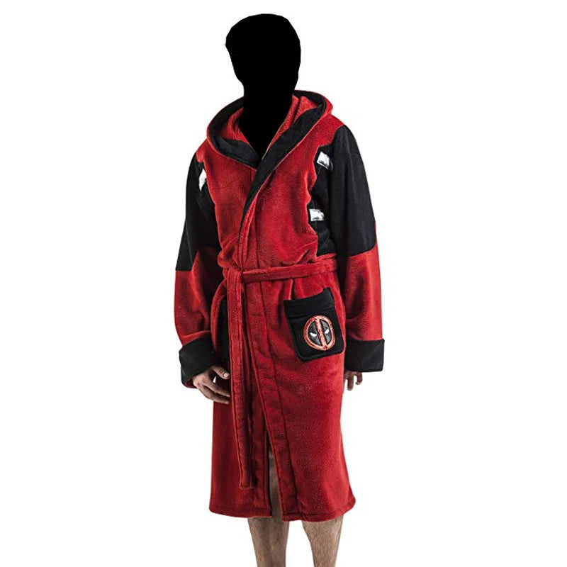 Movie Hero Bathrobe Adult Unisex Winter Warm Flannel Hooded Pajamas Halloween Cosplay Costume Sleepwear Robe