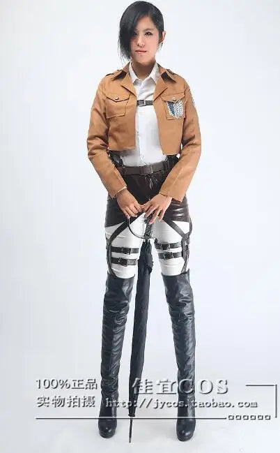 Cosplay Jacket PU Men And Women Mikasa Ackerman Eren Jaeger Cos Coat Leather Tops