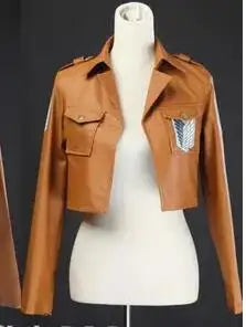 Cosplay Jacket PU Men And Women Mikasa Ackerman Eren Jaeger Cos Coat Leather Tops