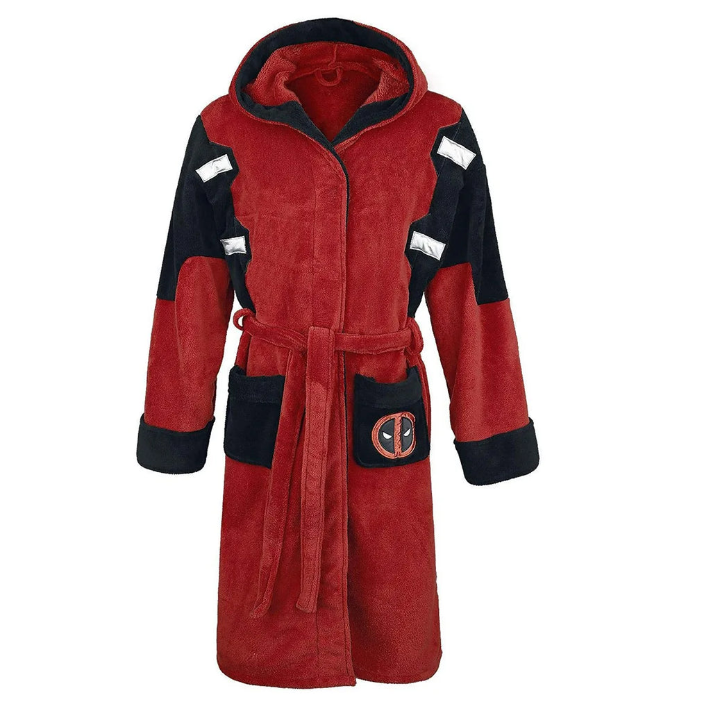 Movie Hero Bathrobe Adult Unisex Winter Warm Flannel Hooded Pajamas Halloween Cosplay Costume Sleepwear Robe