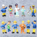 12Pcs/set Fireman Sam Cartoon Anime Fire Fighting Figure Cosplay PVC Model Doll Toys Boy Girl Toy for Kids Birthday Xmas Gift