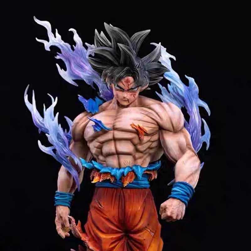 42cm Dragon Ball Ultra Instinct Goku Large Size PVC Figure Replaceable Double Head Statue Collectible Anime Model Toy Decor Gift