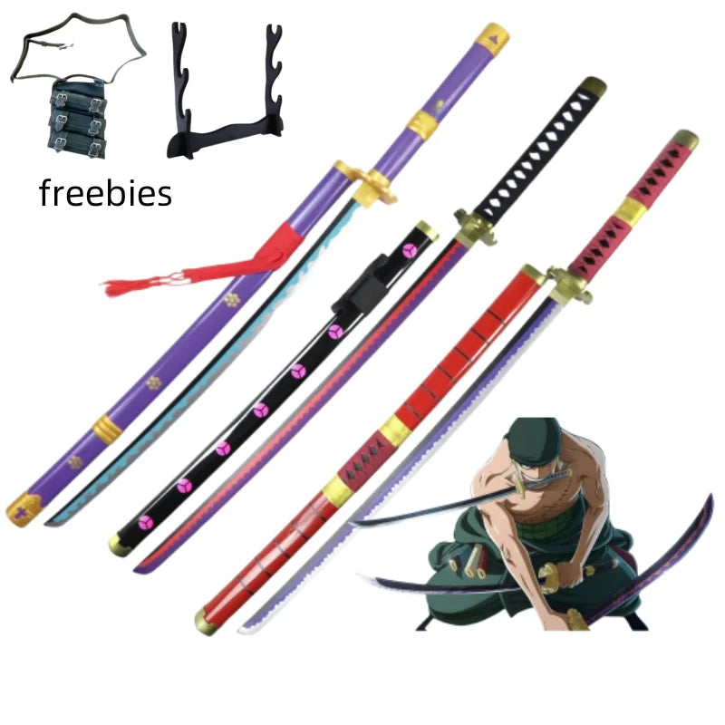 40incn Roronoa Zoro Katana Ninja Knife Sword Anime One Piece Cosplay Real Size Japanese Katana Original Samurai Sabre Toy Gift