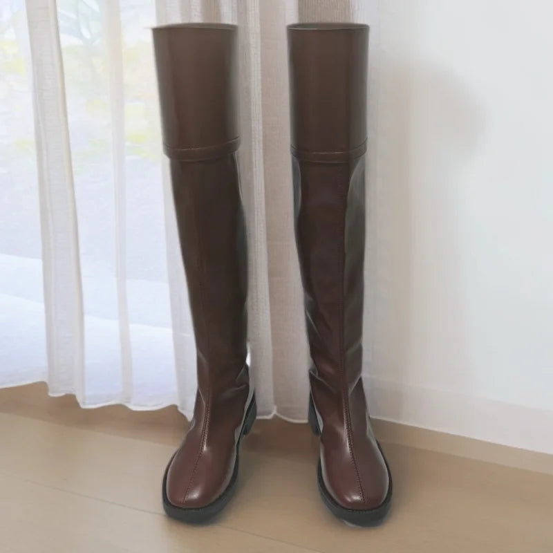 Attack on Titan Cosplay Brown Knee-high Long Boots Anime Ensemble Three Sheets of Paper Team Uniform Custom-made Shoes