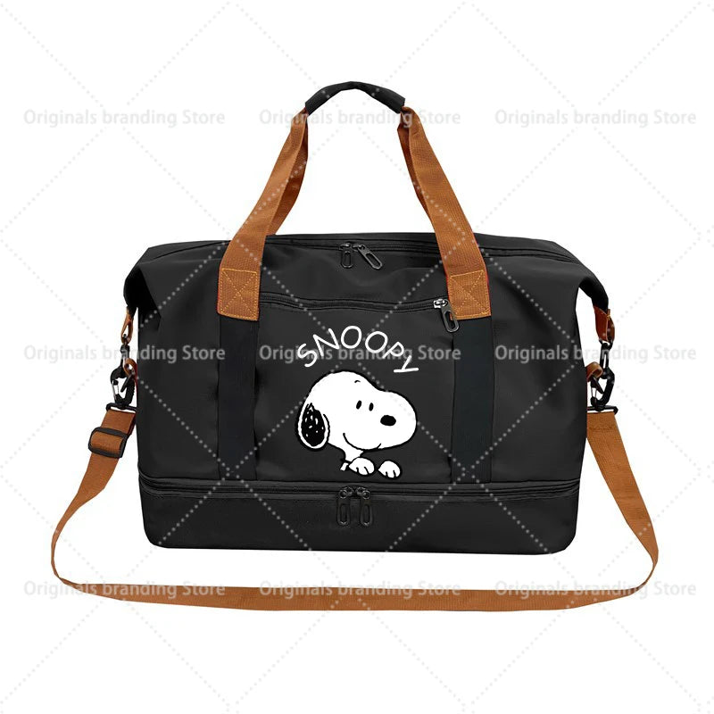 SNOOPY Travel Bag Anime Cartoon Women Waterproof Gym Sport Bag Fitness Handbag for Men Storage Bag Shoulderbag  birthday Gift