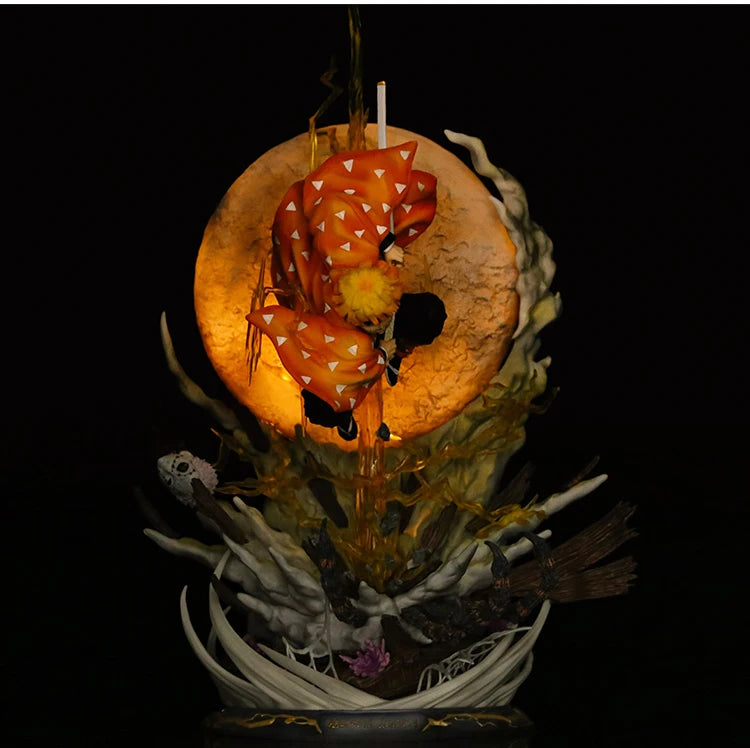 In Stock 51cm Demon Slayer Agatsuma Zenitsu And Kochou Shinobu Gk Anime Figure Statue Desktop Decoration Collection Model Gifts