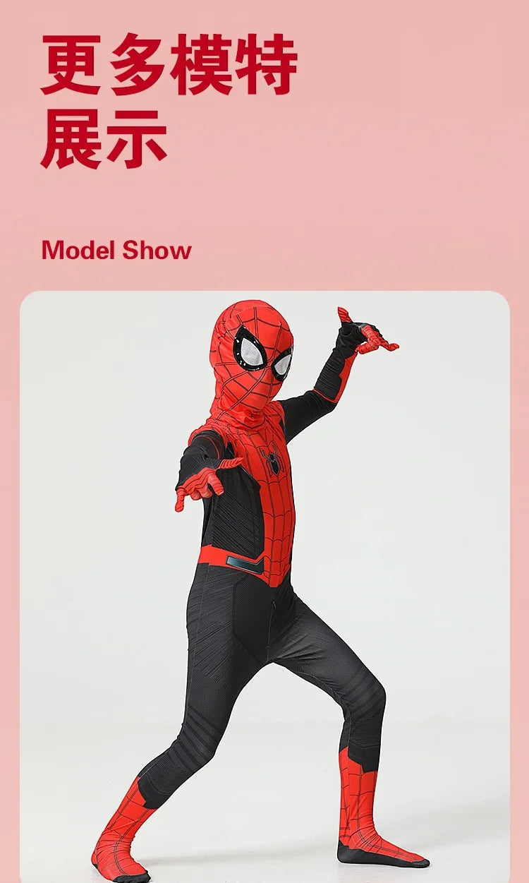 Halloween Role‑Play Bodysuit Stretchy Full Jumpsuit With Headcover Hero Themed Outfit For Cosplay Enthusiasts