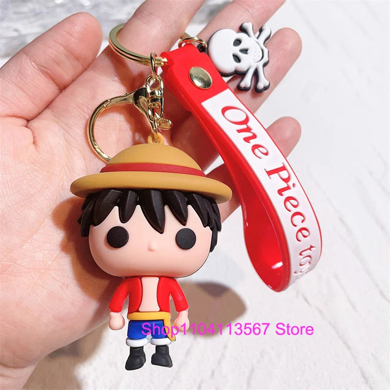 One Piece Luffy Keychain Monkey D. Luffy Roronoa Zoro Cartoon Character Ornament Key Bag Pendant Clothing Accessories
