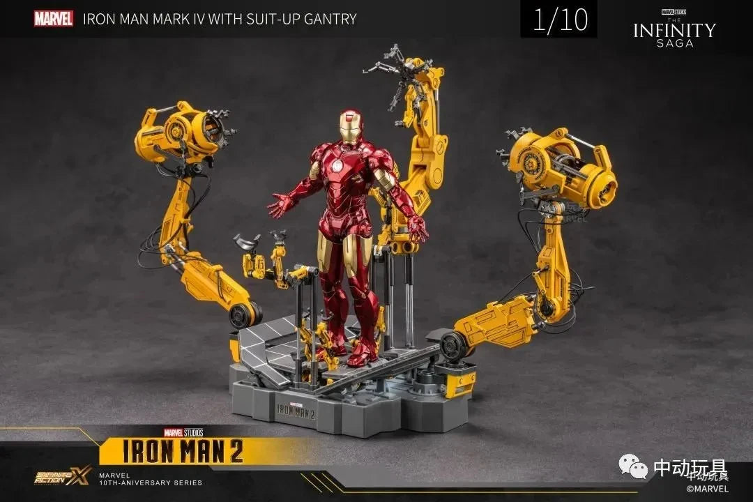 ZD Toys Iron Man MK6 With Suit-up Gantry MK4 With Suit-up Gantry Action Figure Iron Patriot Adult Collection Figure Gift