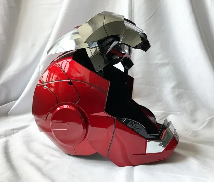 Marvel 1:1 Iron Man Mk5 Jarvis Helmet Remote Voice Control Auto Helmet Mask With Led Light Figure Boy Christmas Birthday Gift
