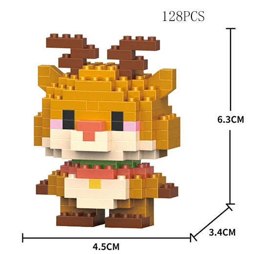 Micro Diamond Blocks Mini Animals Classic Pet tiger lion Model Building Creative Bricks Kids Toys Cartoon elephant bear horse