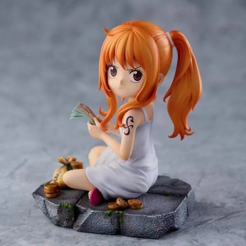 Anime One Piece Figures Q Version Nami Action Figure 10cm/3.94inch PVC Statue Nami Figurine Collection Model Ornament Toys Gifts