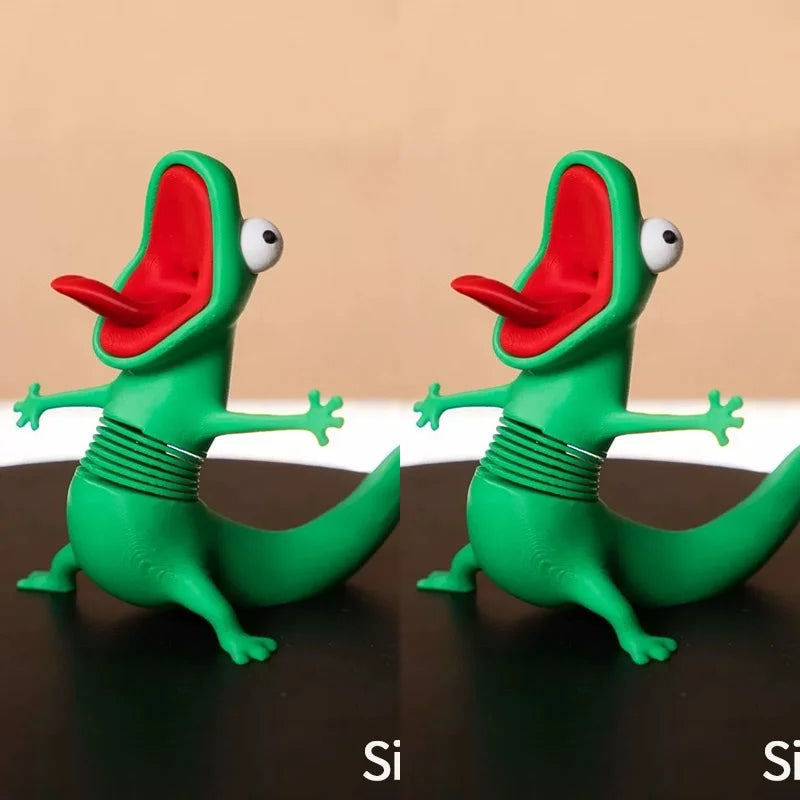 Novelty Green Lizard 3D Print Ornament Cartoon Tom Lizard Figurine Statue Desktop Decoration Ornament Collectible Model Gift