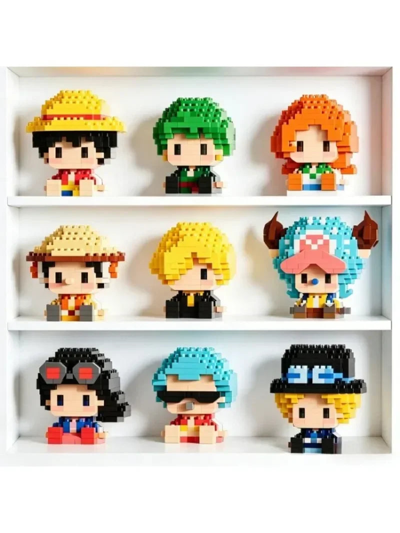 ONE PIECE Sun God Nika Luffy Micro Building Block Chopper Ace Buggy -3D Anime Model Assembly Mini Bricks Figure Toys For Gift