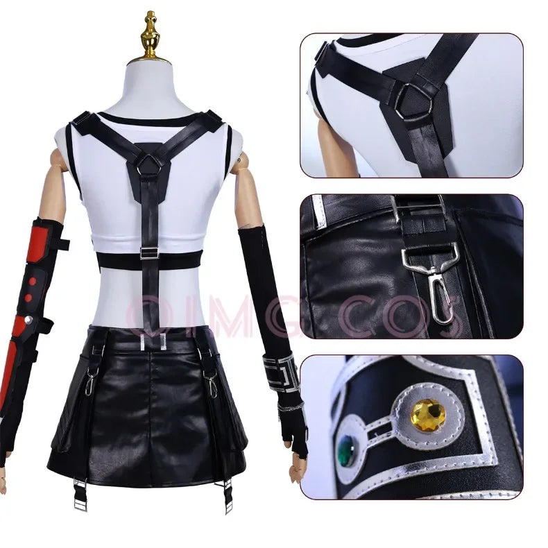 Tifa Lockhart Cosplay Costume Carnival Uniform Wig Anime Halloween Costumes Game Women