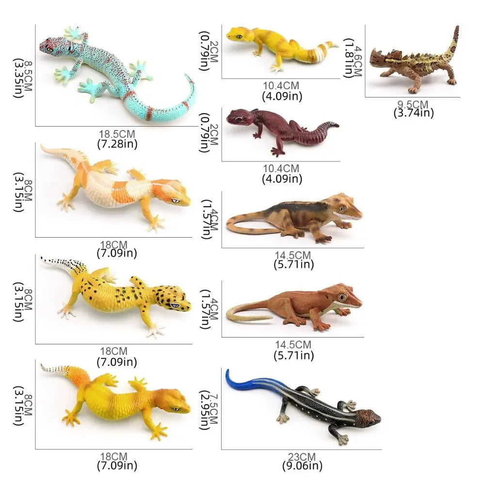 Simulation Lizard Model Figurines Miniature Educational Reptile Animals Figures Congnitive Static Gecko Figure Birthday Gift