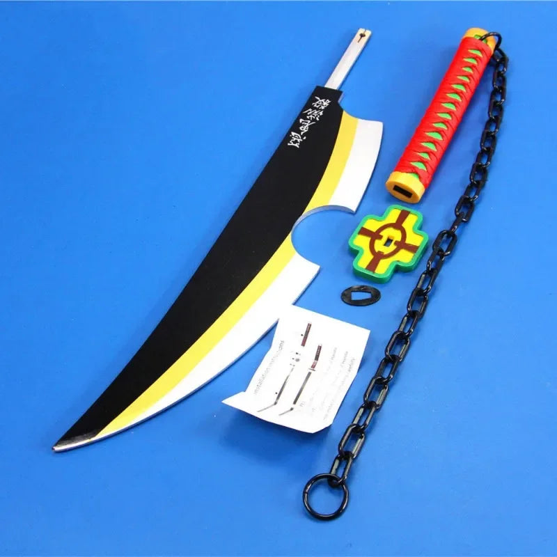 31in Demon Slayer Uzui Tengen Katana Anime Kimetsu No Yaiba Blade Sword Cosplay Prop Real Japanese Katana Samurai Sabre Toy Gift