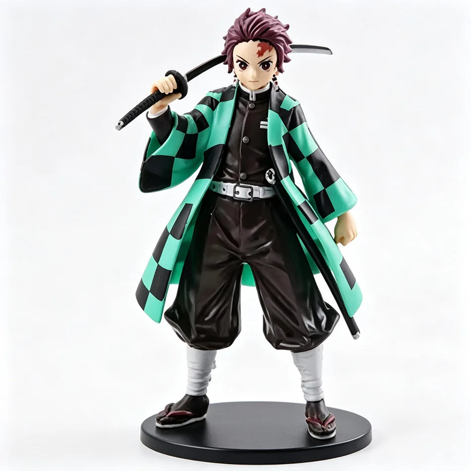 Demon Slayer Kimetsu no Yaiba Figure Kamado Tanjirou Agatsuma Zenitsu Nezuko PVC Model Toys Anime Character Warrior Figure