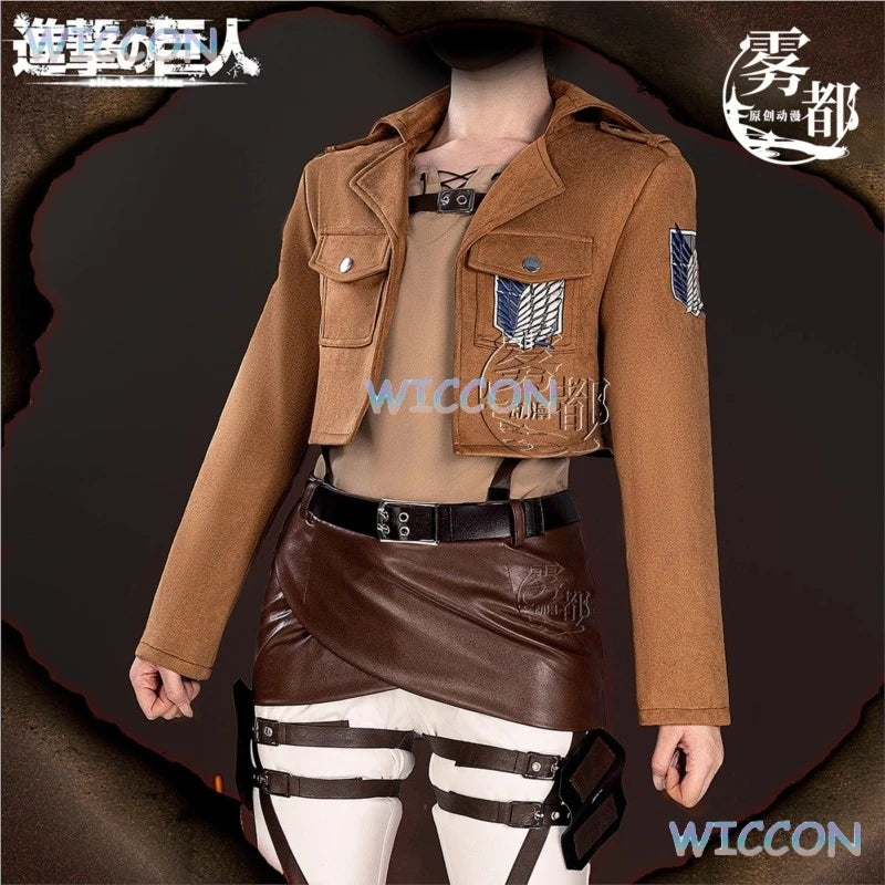 Anime Attack Cos On Titan Eren Jaeger Mikasa·Ackerman Cosplay Armin Arlert Hange Zoe Costume Survey Corps Full Set Women Men Cos