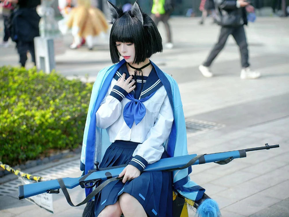 Game Blue Archive Cosplay Tongsheng Kikyou Costume Sailor Cape Cartoon Anime Dress Ear Headwear Wig JK Uniform Top Skirts Kimono