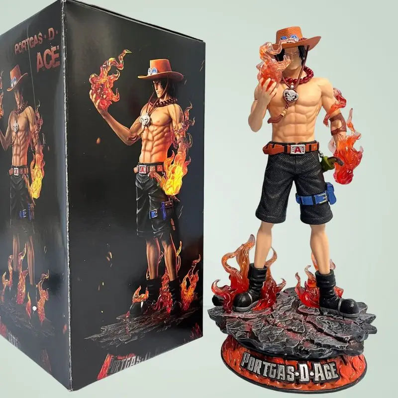24.5cm New One Piece Ace Gk Fantasy Third Anniversary Super Huge Collect Figures Trendy Statue Anime Decoration Christmas Gift