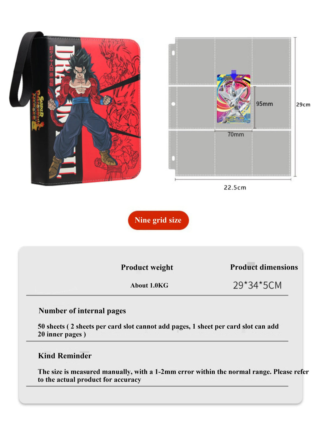 400pcs/900pcs Anime Dragon Ball Vegeta Folder Binder card Holder Game Cards Album Book Collection Cards Storage bag Kids Gifts