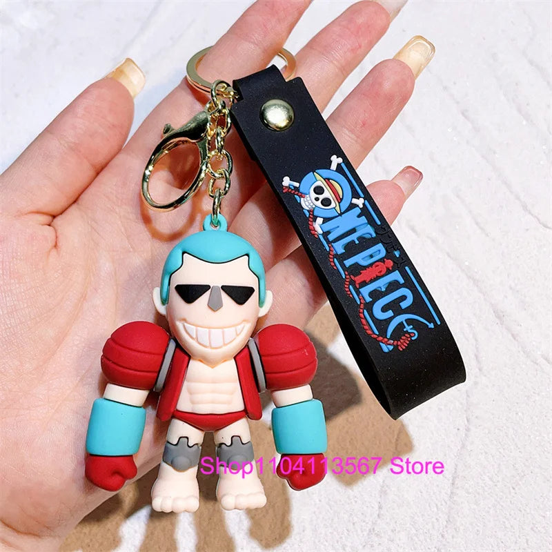 One Piece Luffy Keychain Monkey D. Luffy Roronoa Zoro Cartoon Character Ornament Key Bag Pendant Clothing Accessories