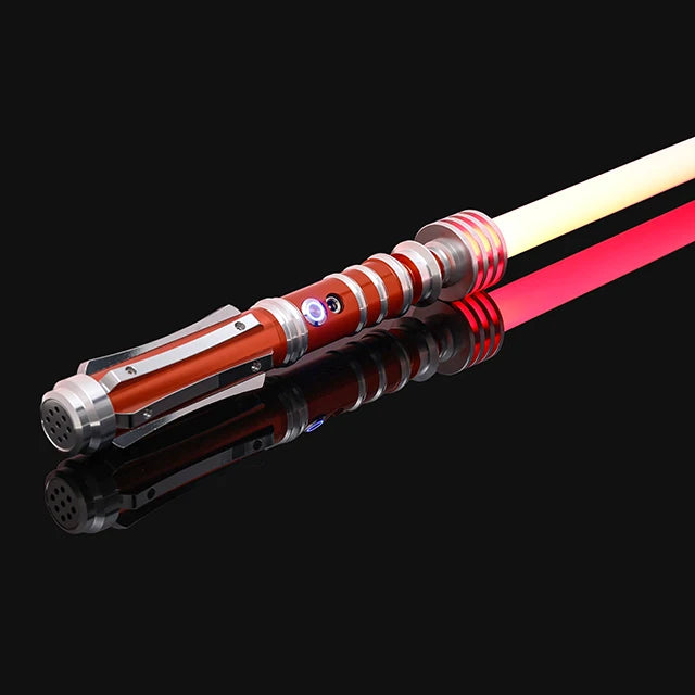 Leia Metal Handle RGB Cosplay Double-edged Lightsaber Sword 16 Colors Change LED Switchable Sound And Light For Boys Girls Gift