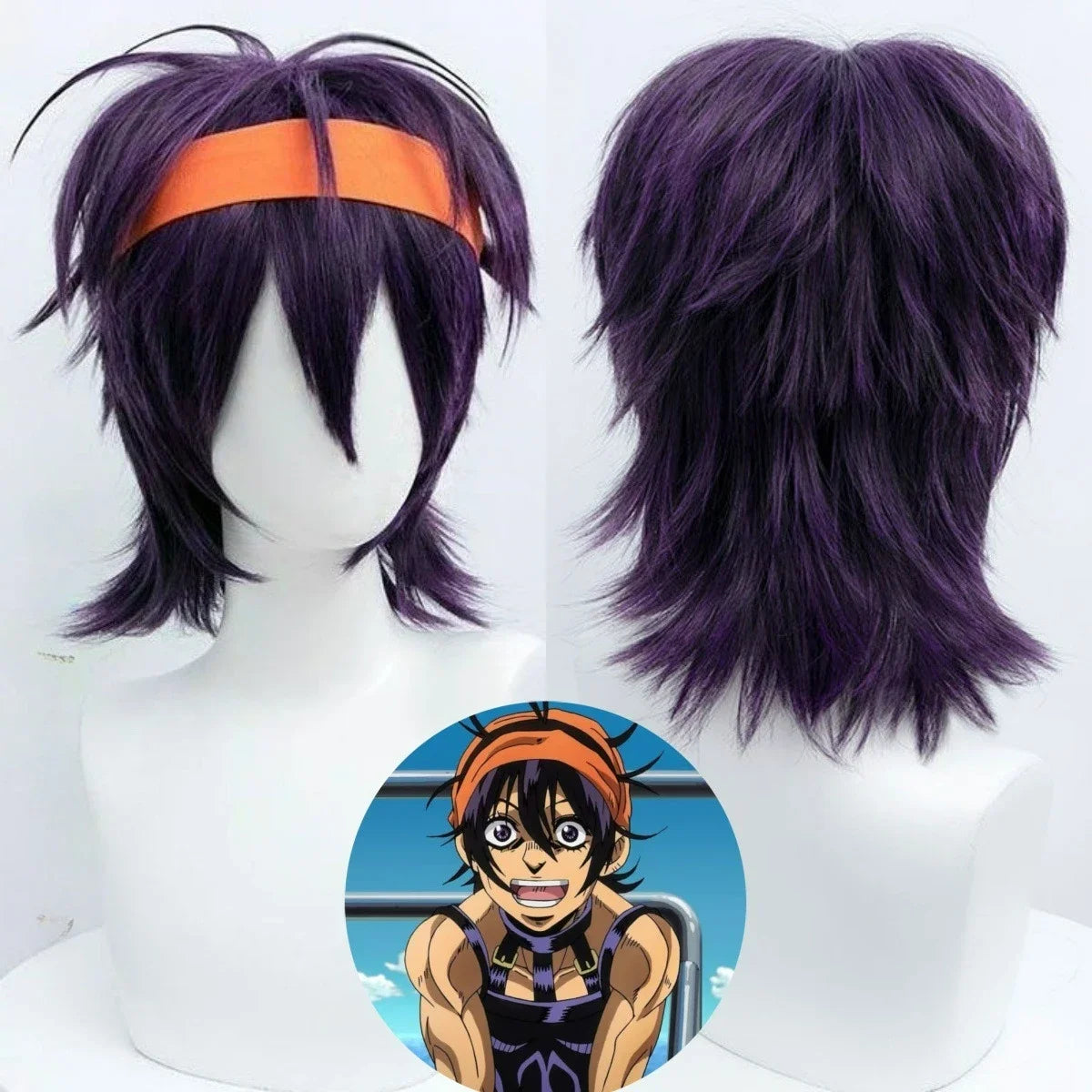 JOJO Narancia Ghirga Cosplay Costume Wig Anime Ghirga Narancia Fancy Outfit Full Set Halloween Carnival Party Women Cos Uniform