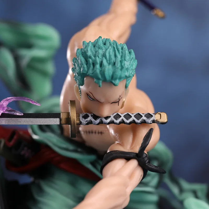 One Piece Roronoa Zoro Three Thousand Worlds Pop Action Figure Double Headed Three Sword Style Pvc Boxed Model Ornament