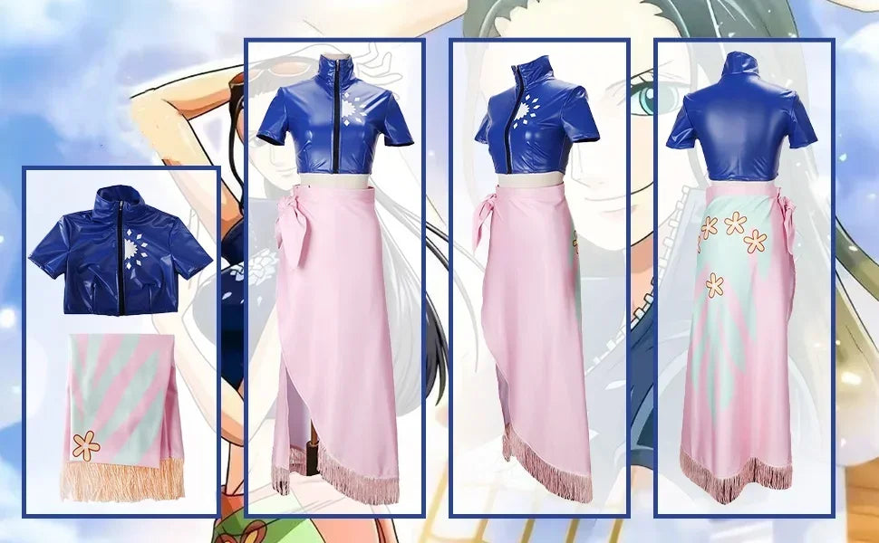 Anime Cosplay Costume Dress Outfits Nico Robin Cosplay Costume Glasses Party Wig Suit Costumes For Girl Halloween Carnival Suit