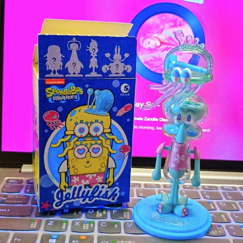 SpongeBob SuqarePants Blind Box Toys Jumping Jellyfish Series PatrickStar Squidward Tentacles Doll Toys Collect Ornaments