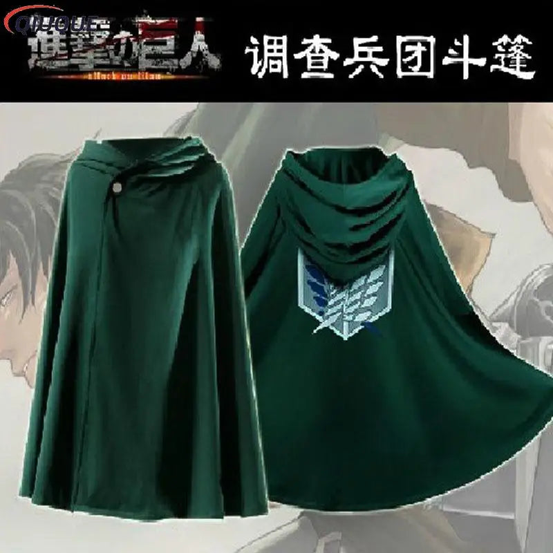 Eren Mikasa Cosplay Costume Anime Cloak Shingeki no Kyojin Scout Legion Printing Cape Jiyuu no Tsubasa