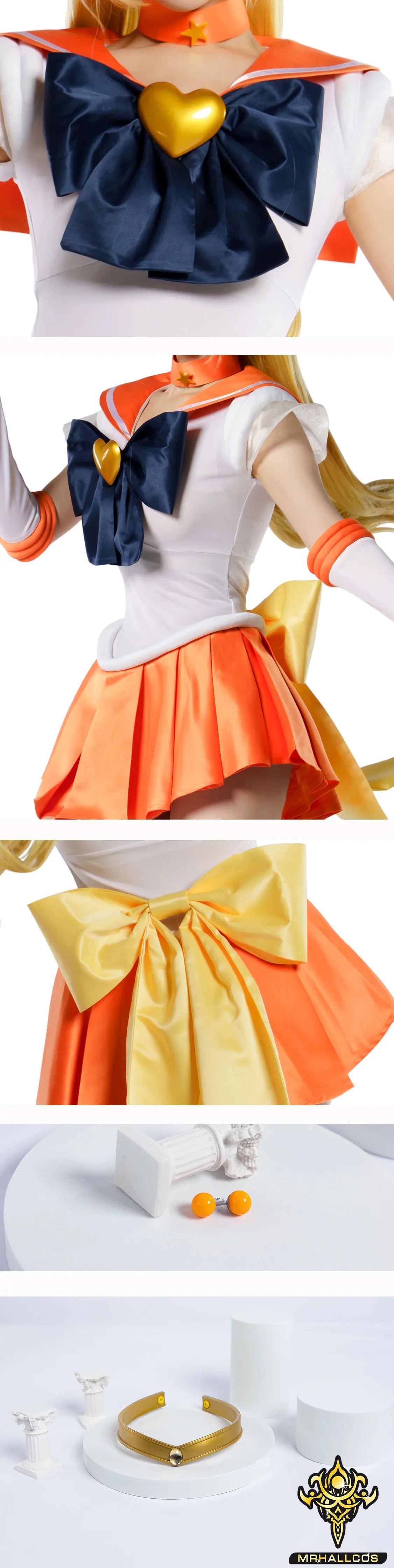 MRHALLCOS Anime Cosplay Sailor Venus Minako Aino Moons SuperS Crystal Dress Outfits Costume Halloween Party Kid Adult Women Plus