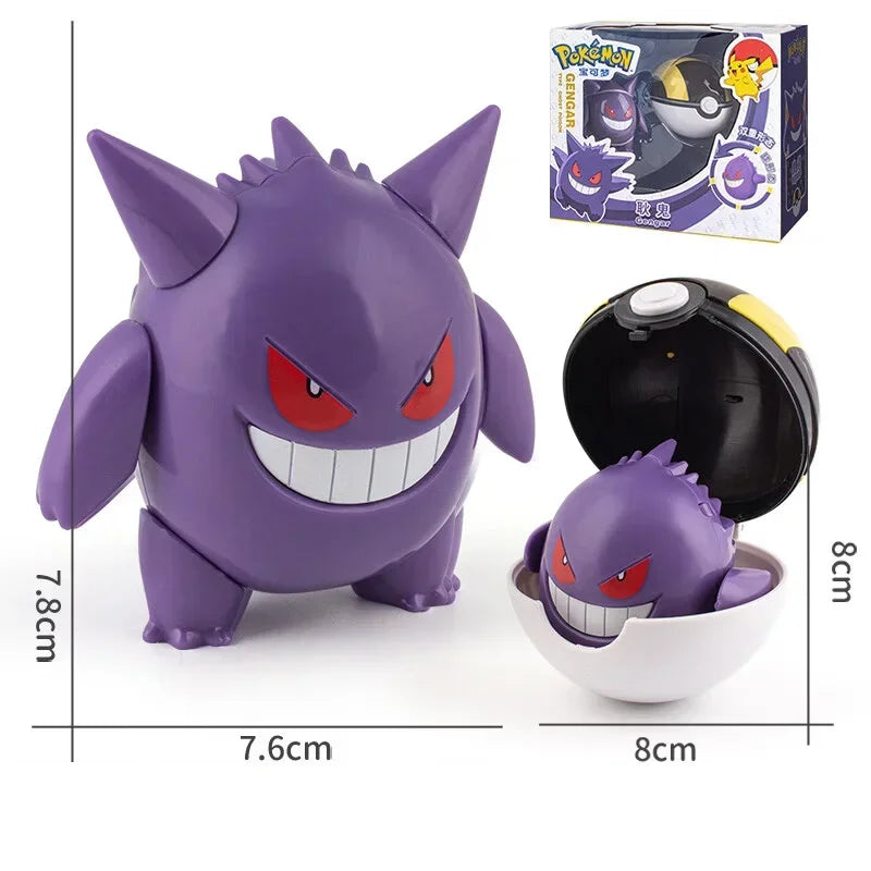 Pokemon Pokeball Figure Pikachu Dragonite Lapras Psyduck Mewtwo Gyarados Solgaleo Lunala Eevee Poke Ball Toy Kids Birthday Gift