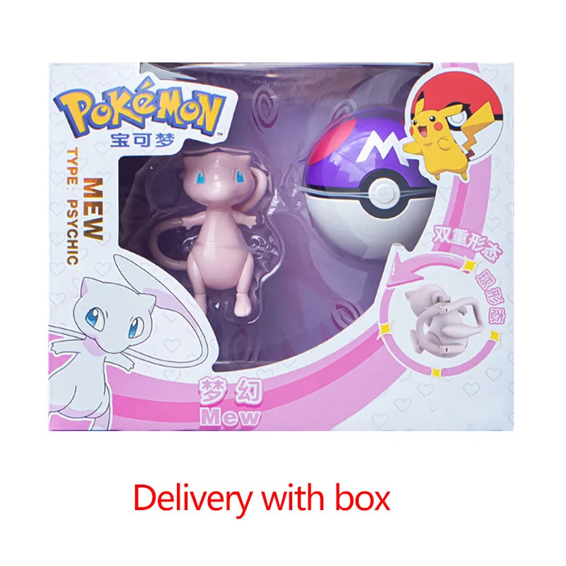 Deform Pokemon Pokeball Greninja Lucario Ball Action Figure Toy Set Mew Pikachu Dragonite Snorlax Venusaur Blastoise Elf Monster