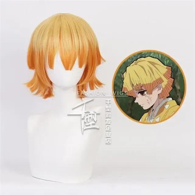 Cosplay Wig Tomioka Giyuu Kamado Nezuko Short Golden Hair Kochou Bu Livraiso