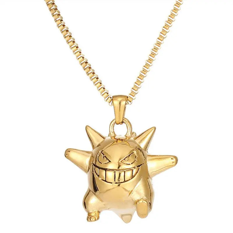 New Pokemon Espeon Snorlax Gengar Mewtwo Necklace Couple Accessories Anime Peripherals Fashion Cartoon Niche Light Luxury Gifts