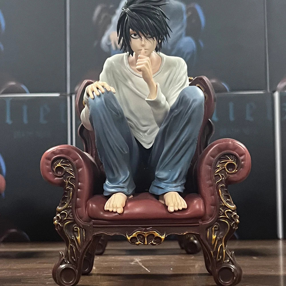 Anime figure L lawliet action figure Squatting posture Yagami Light  figurine PVC model statue ornament collection birthday gift