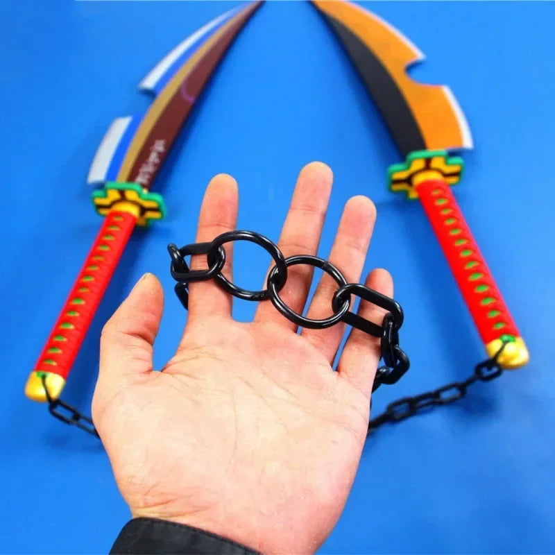 31in Demon Slayer Uzui Tengen Katana Anime Kimetsu No Yaiba Blade Sword Cosplay Prop Real Japanese Katana Samurai Sabre Toy Gift